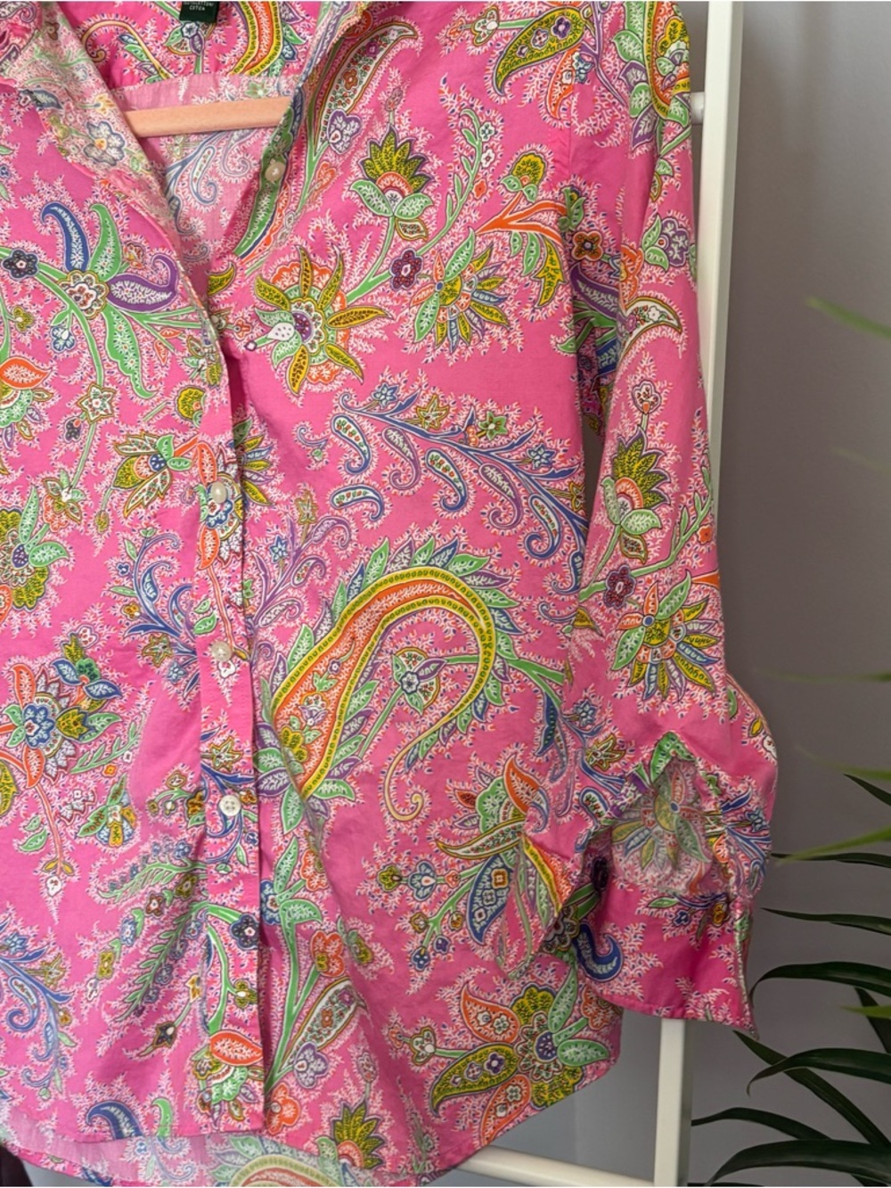 Ralph Lauren Pink Paisley Button-Down Shirt - Picture 7 of 13